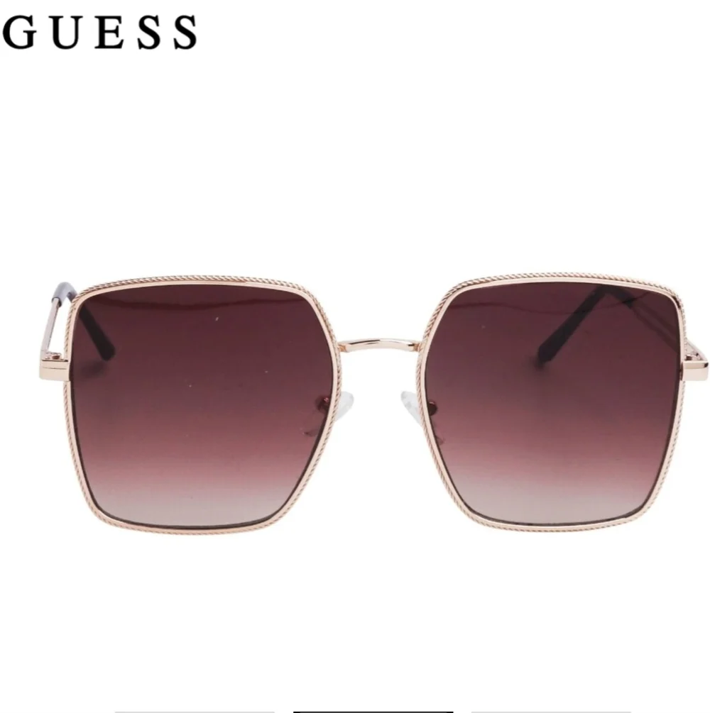 New!! || GUESS || Sunglasses, Wire Frame, Square Lenses, Wire Temple - Picture 2 of 8